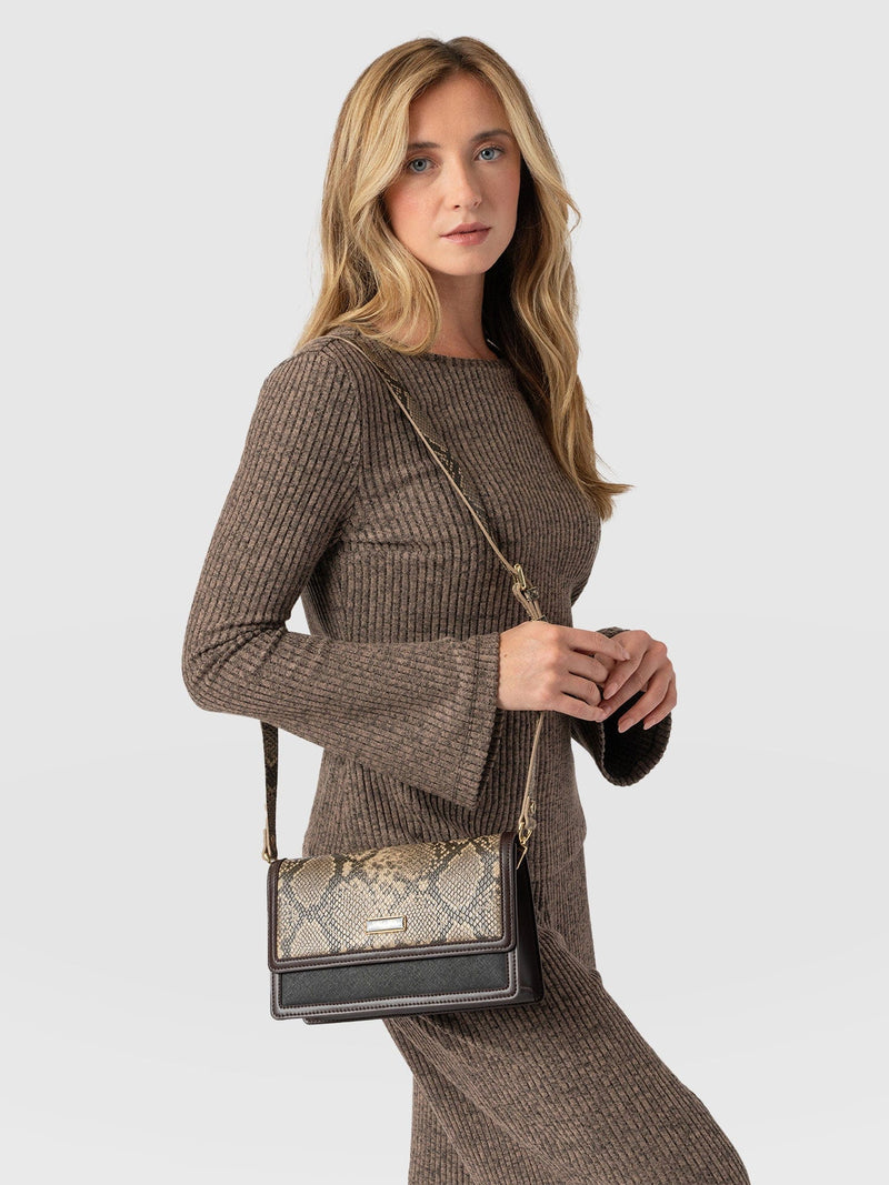 Rylee Cross Body Bag - Brown Snake