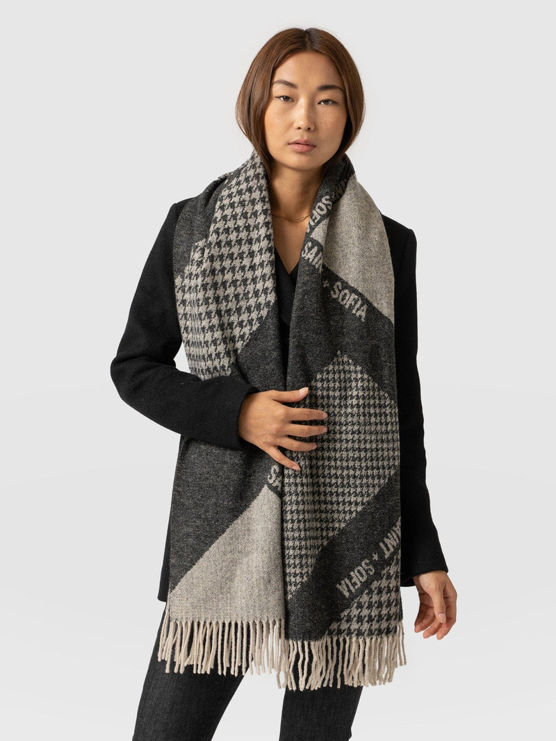 Saint + Sofia Scarf - Black/Grey