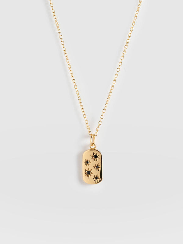 Scatter Star Charm Necklace - Gold/Black