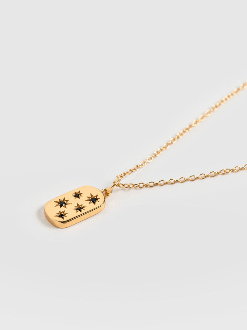 Scatter Star Charm Necklace - Gold/Black