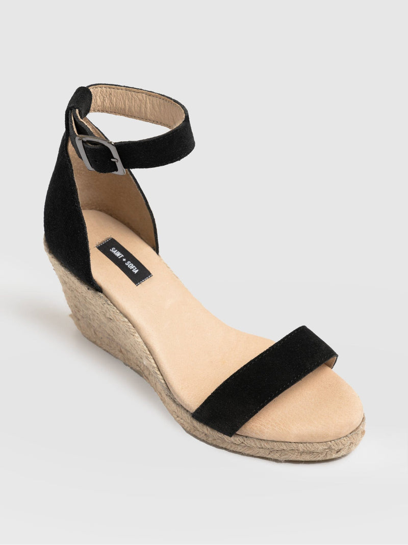 Serena Espadrille Wedges - Black