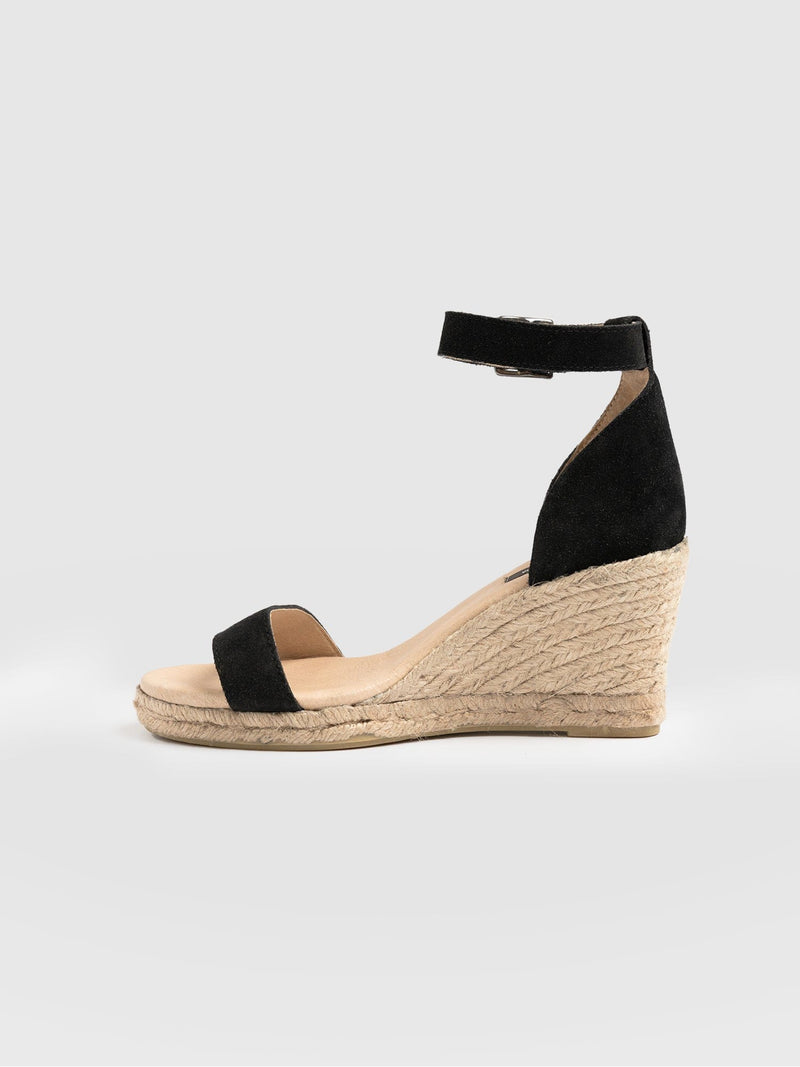 Serena Espadrille Wedges - Black