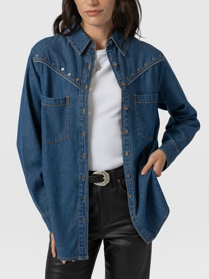 Sidney Denim Shirt - Mid Blue