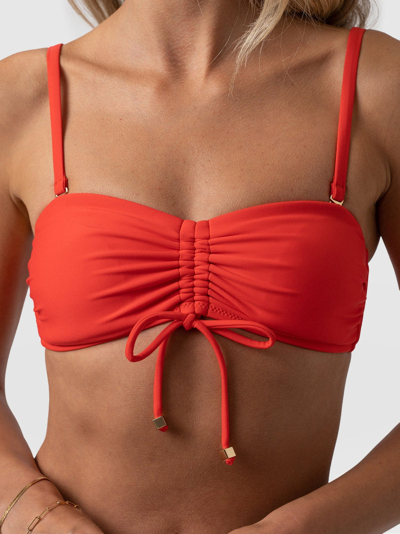 Skye Bandeau Bikini Top - Red