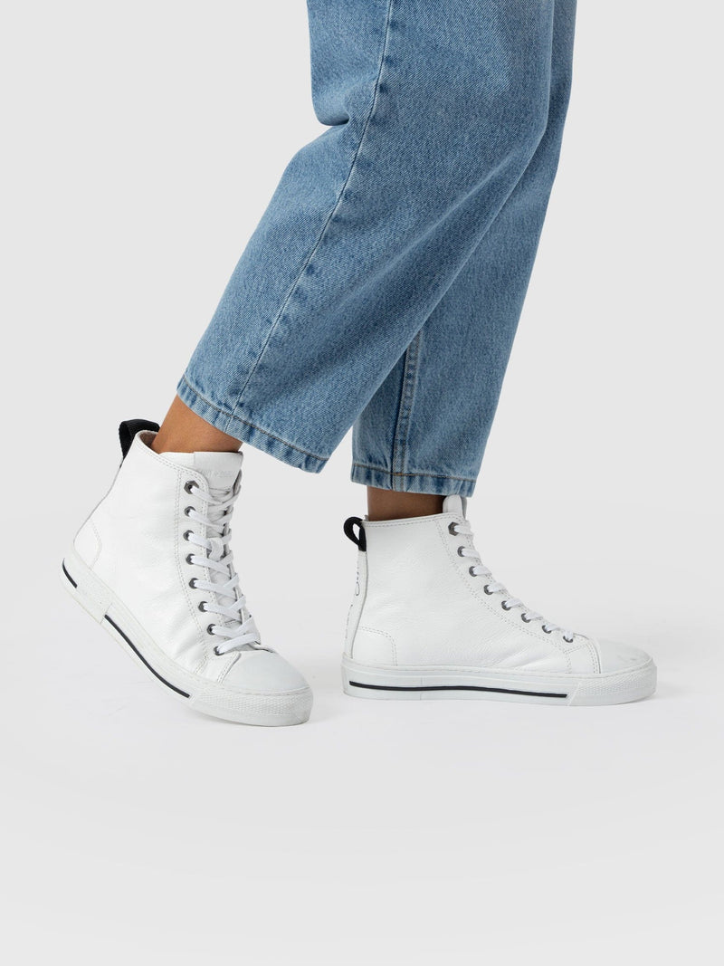 Skye High Top Trainer - White