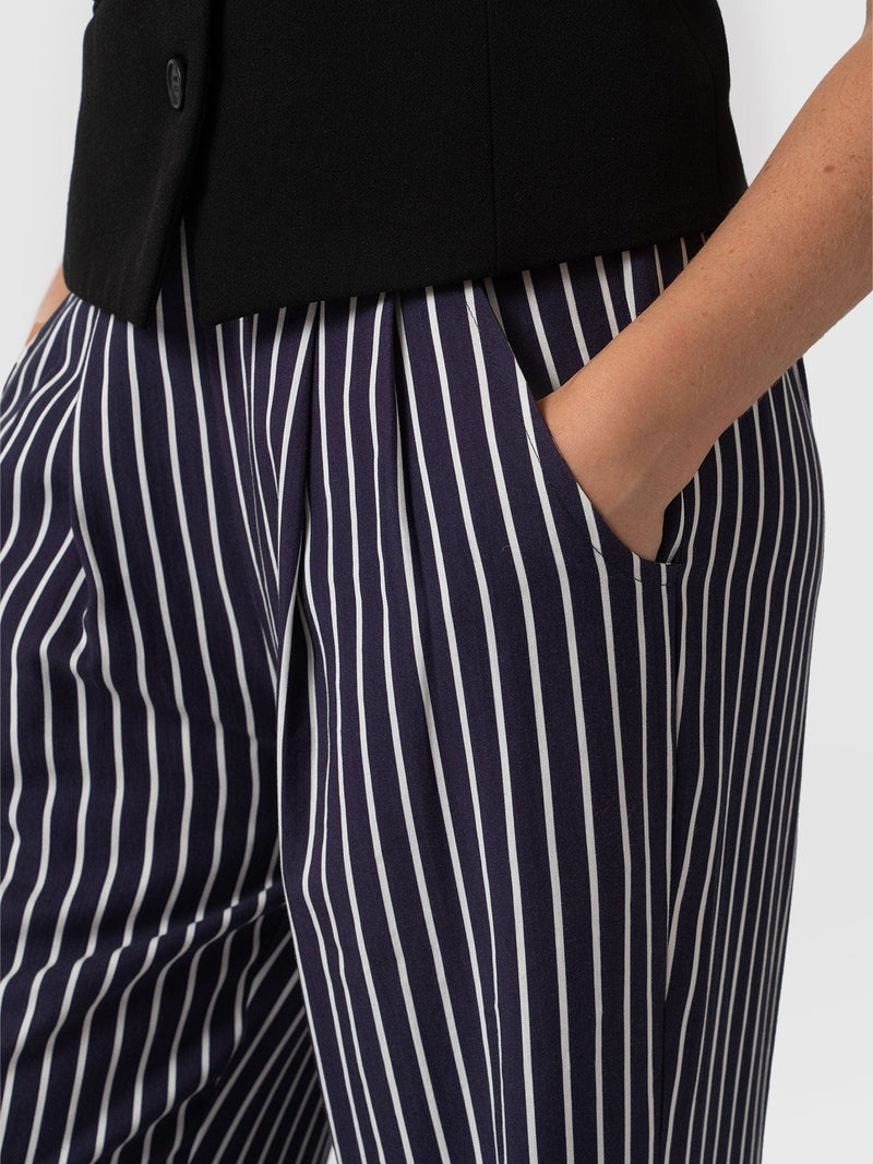 Sloane Pant - Navy Stripe