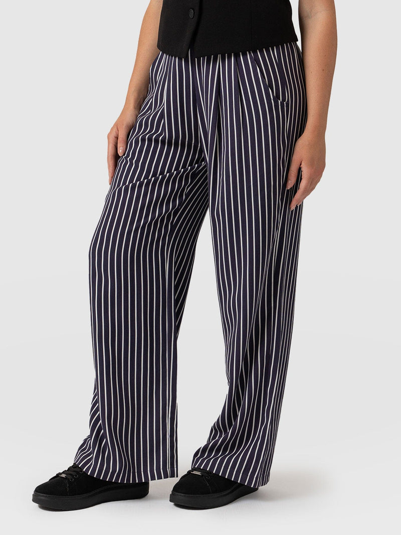 Sloane Pant - Navy Stripe