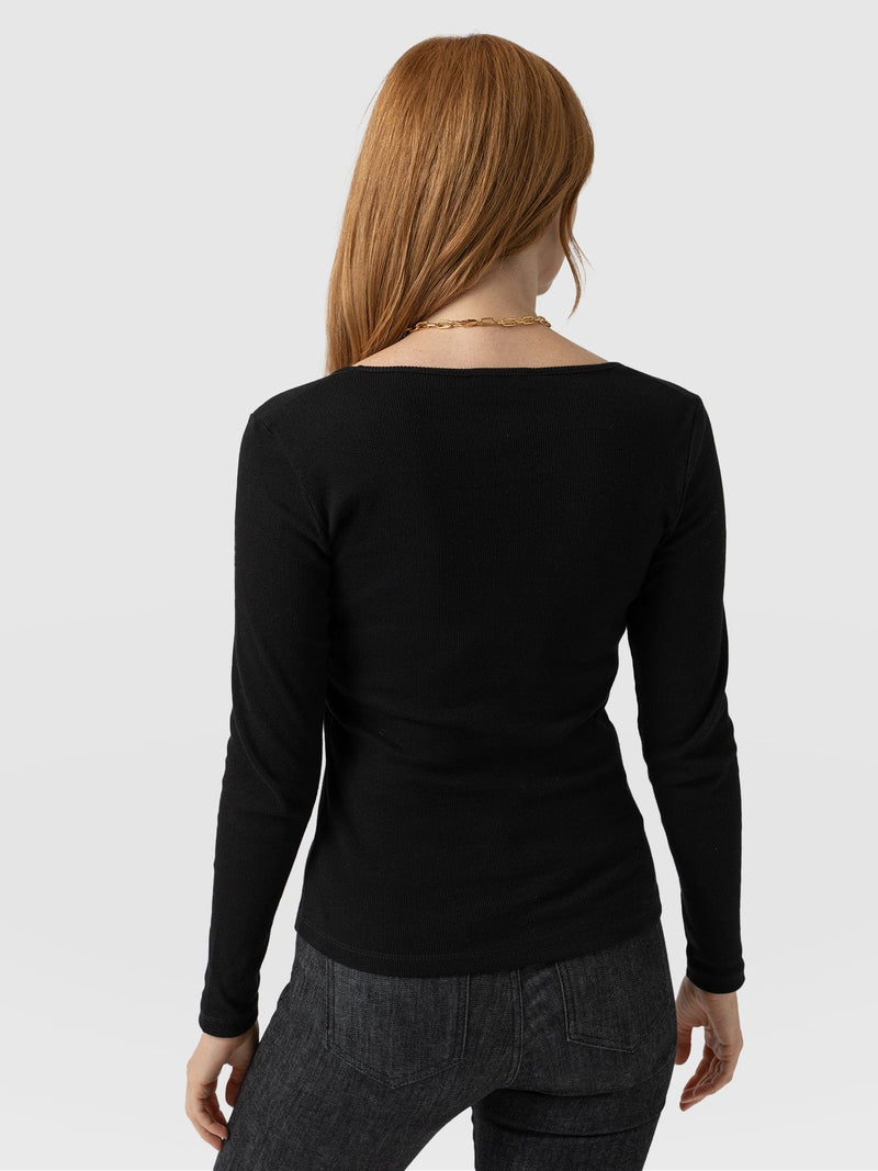 Sloane Ribbed Top - Black