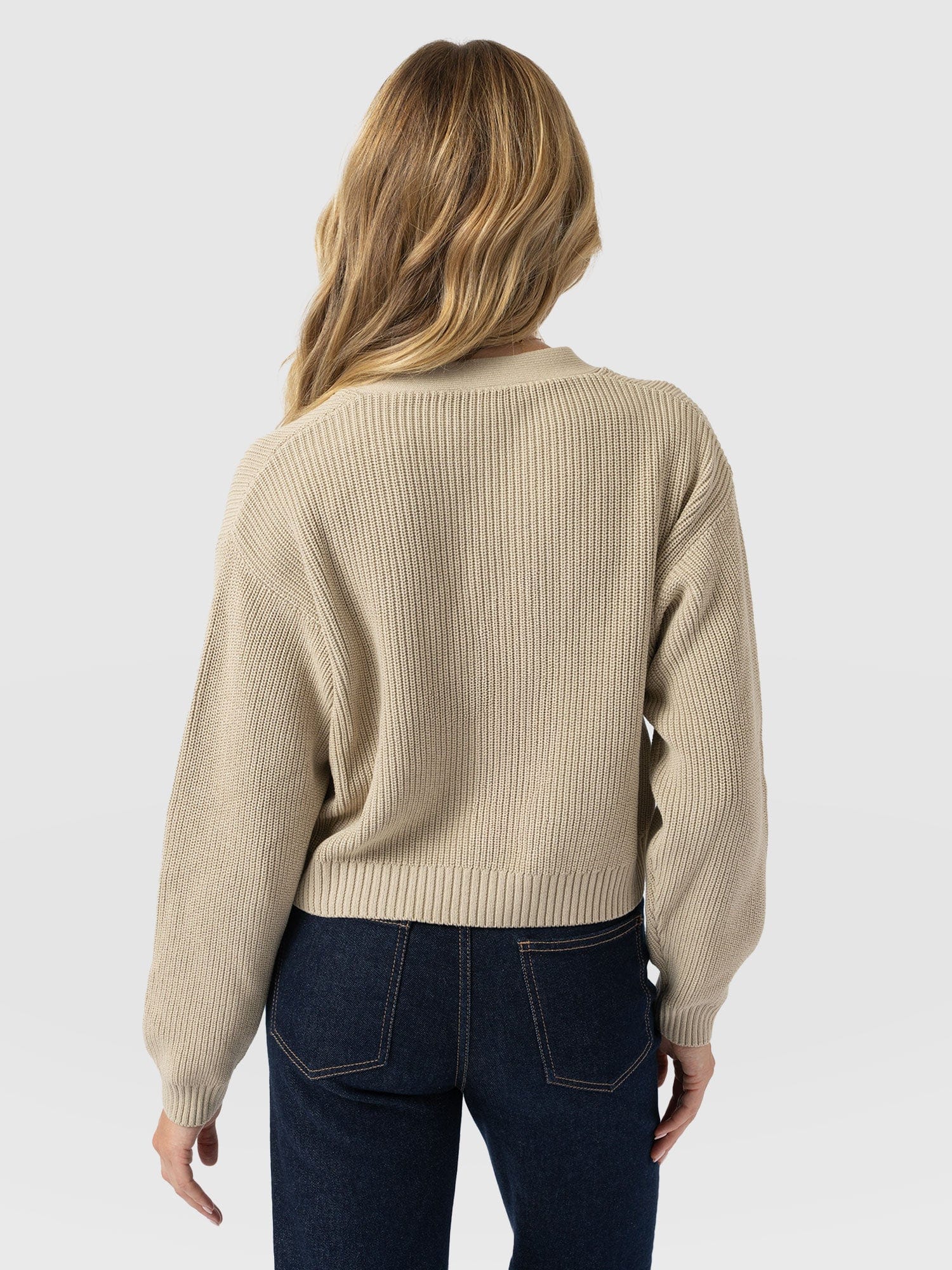 Soho Crop Cardigan Beige - Women's Cardigans | Saint + Sofia® UK