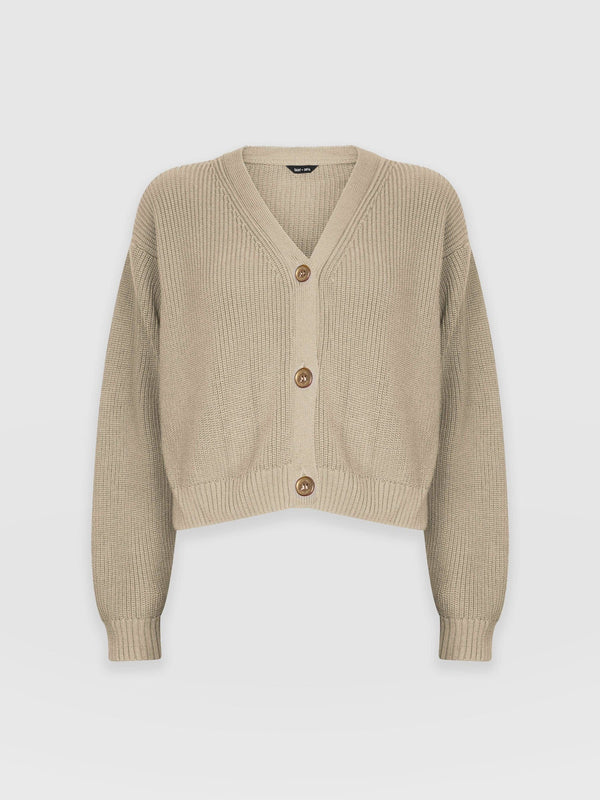 Soho Crop Cardigan - Beige