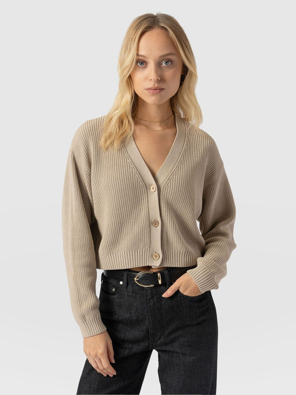 Soho Crop Cardigan - Beige