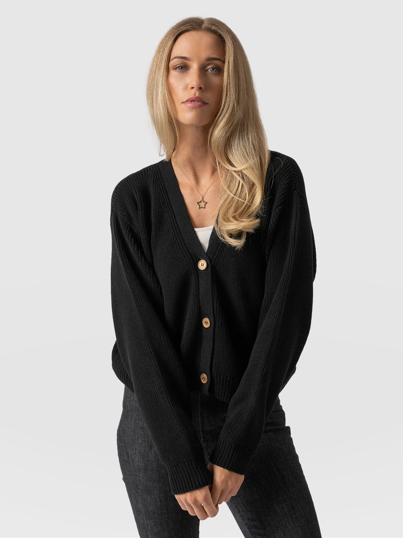 Soho Crop Cardigan - Black