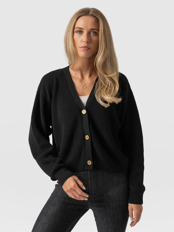 Soho Crop Cardigan - Black