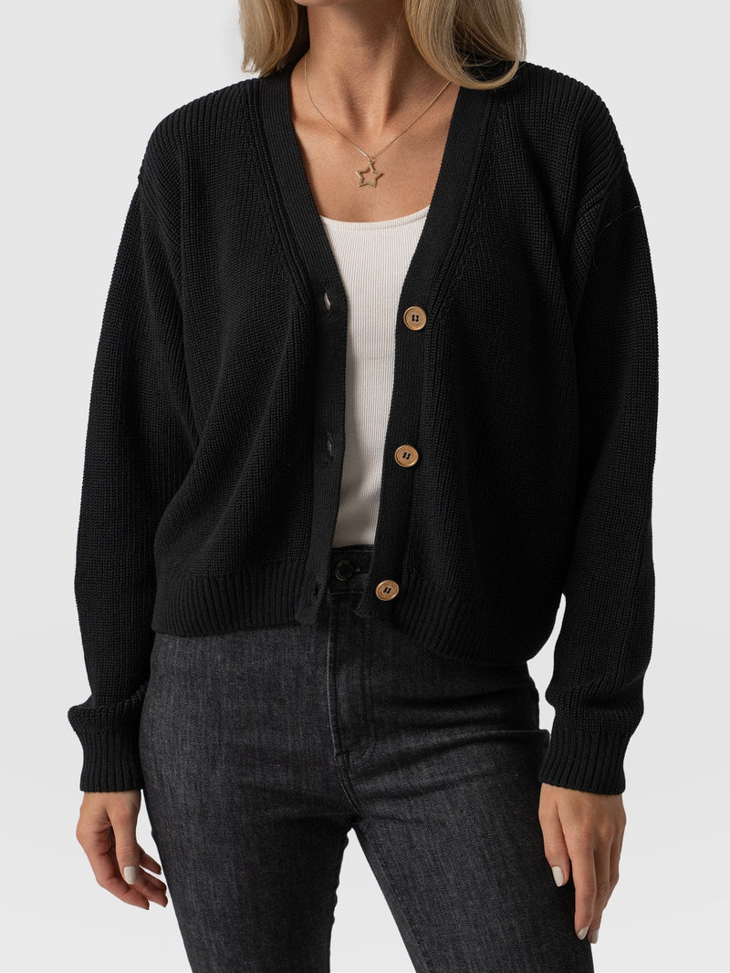 Soho Crop Cardigan - Black