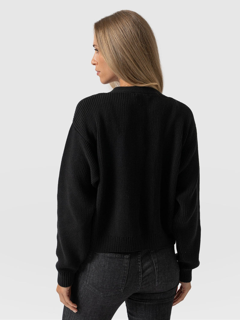 Soho Crop Cardigan - Black