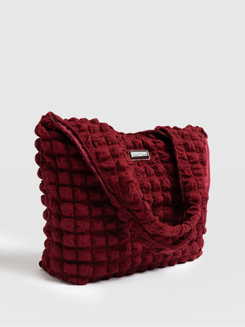 Soho Shoulder Tote Bag - Burgundy