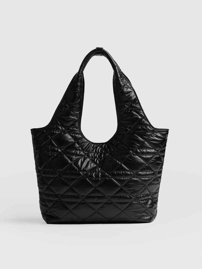 Stella Shoulder Tote Bag - Gloss Black