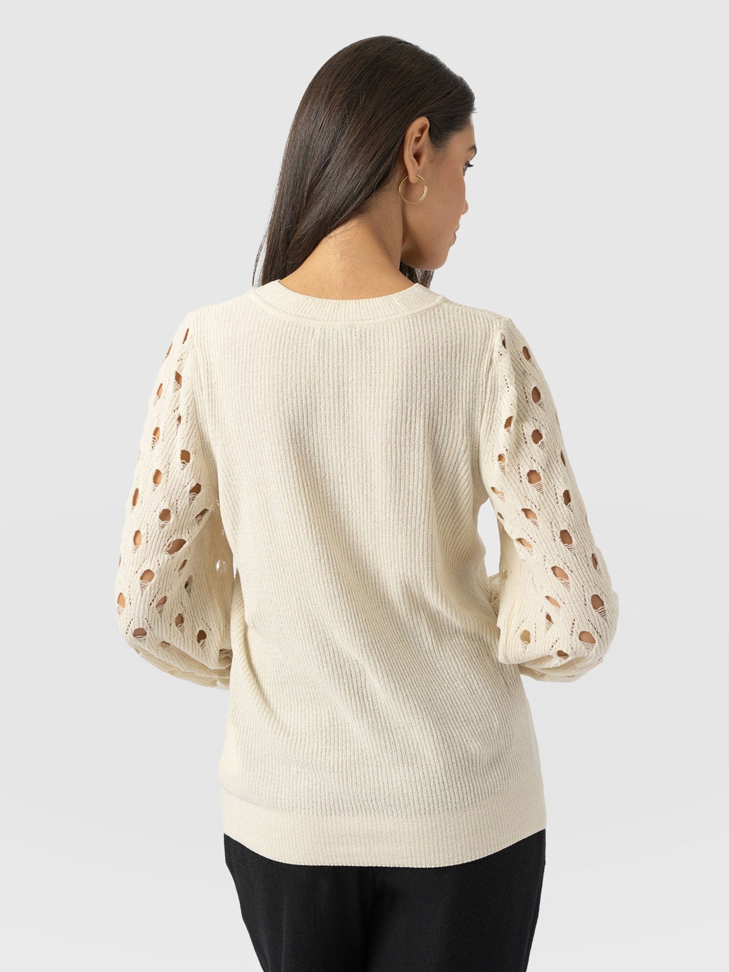 Suki Lace Hole Knit - Cream