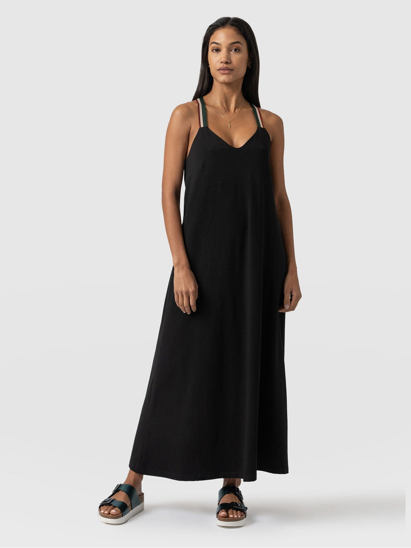 Sunset Dress Black - Red Lurex