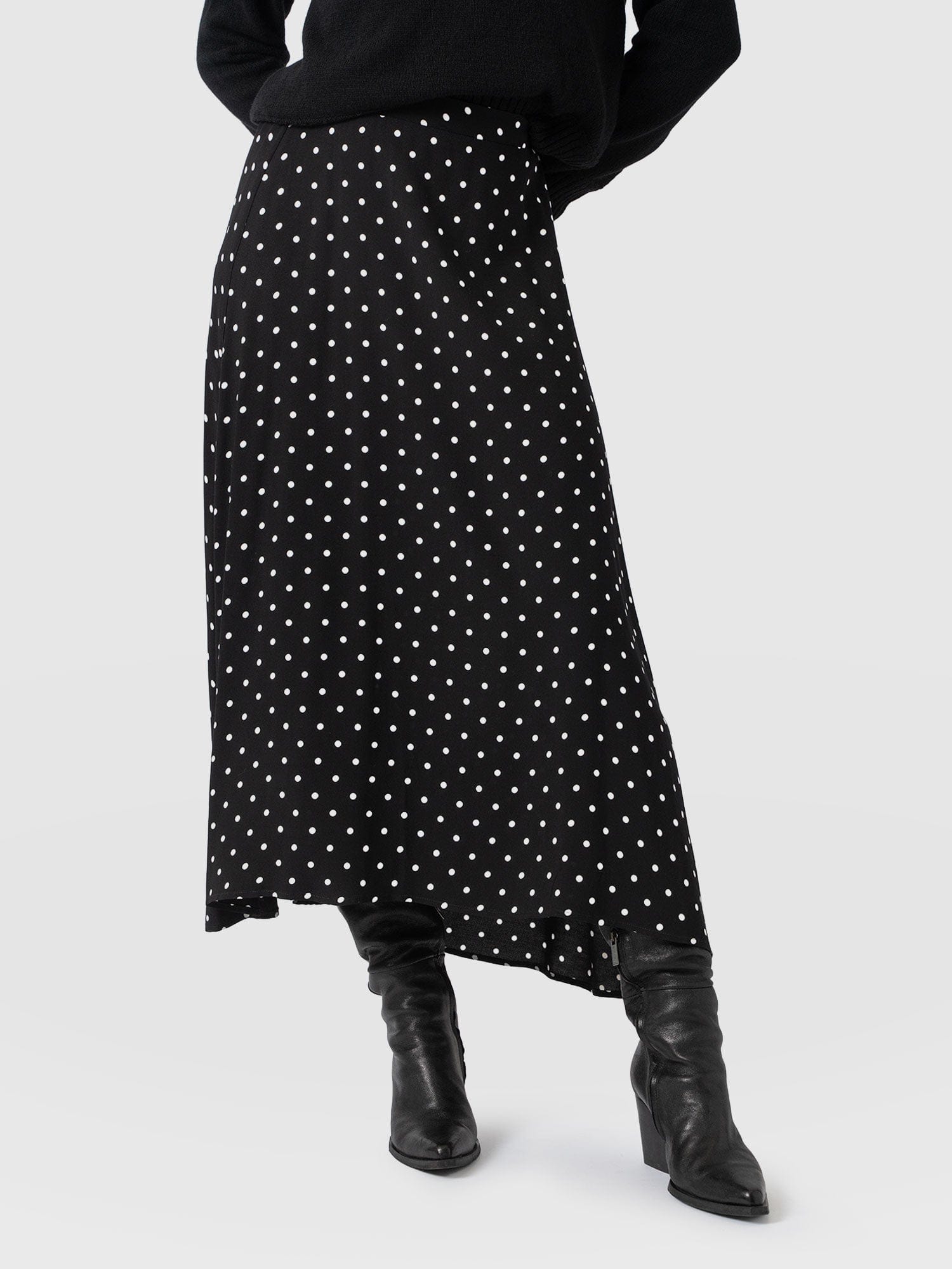 Sutton Skirt - Black Polka Dot - Women's Skirts | Saint + Sofia® UK