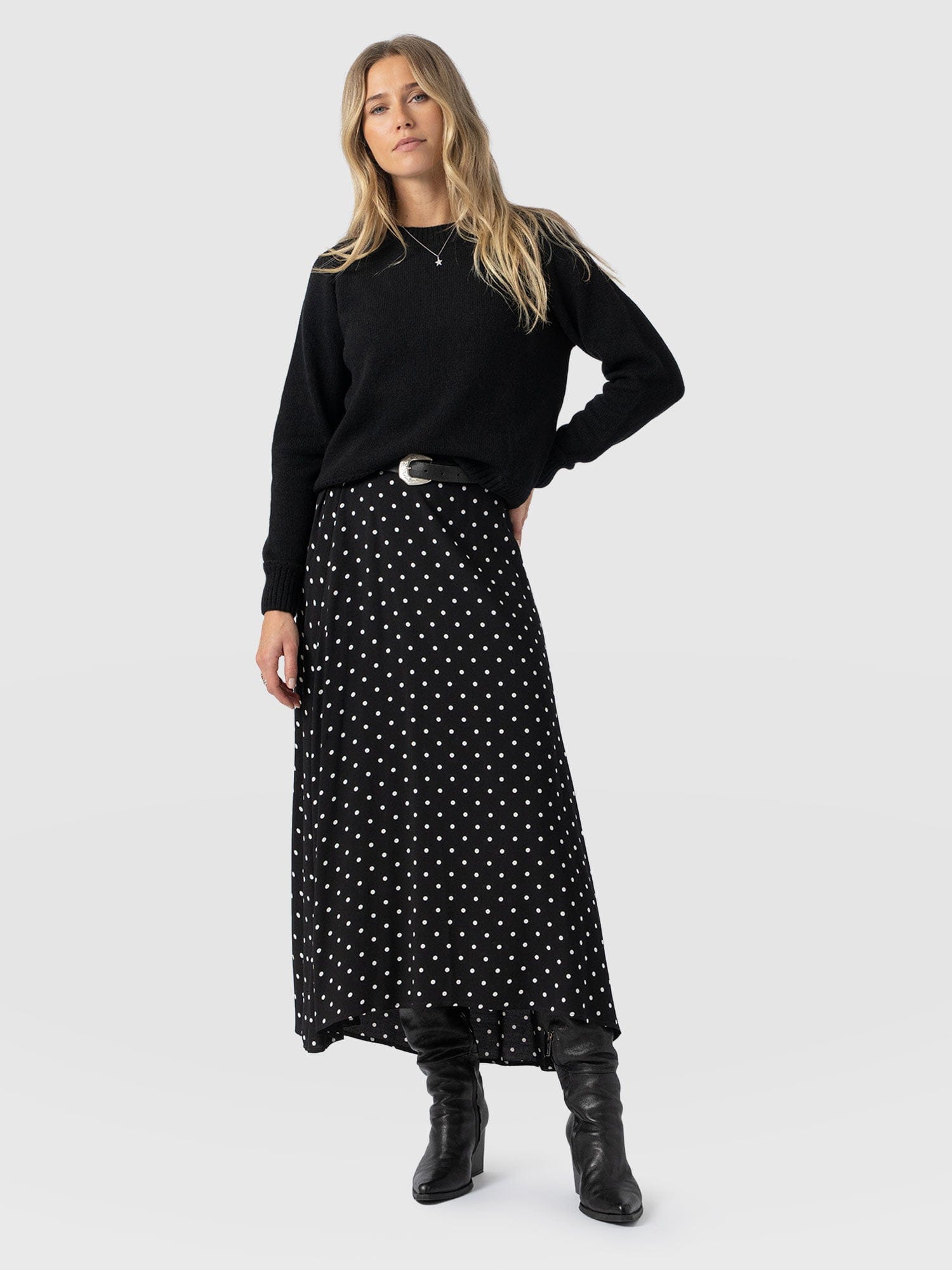 Sutton Skirt - Black Polka Dot - Women's Skirts | Saint + Sofia® UK