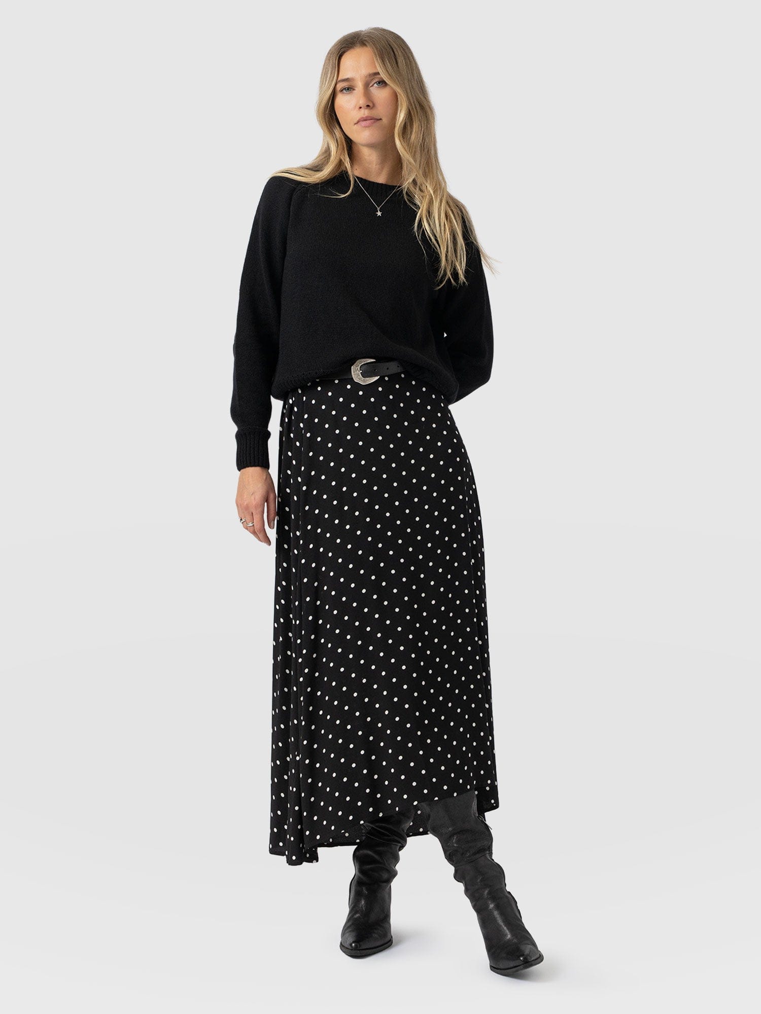Sutton Skirt - Black Polka Dot - Women's Skirts | Saint + Sofia® UK