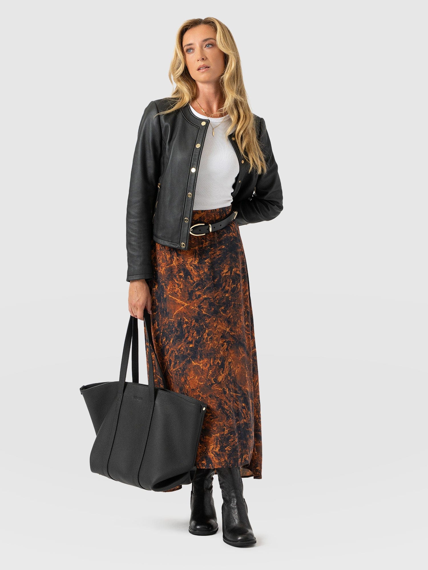 Sutton Skirt - Brown Marble - Women's Skirts | Saint + Sofia® UK