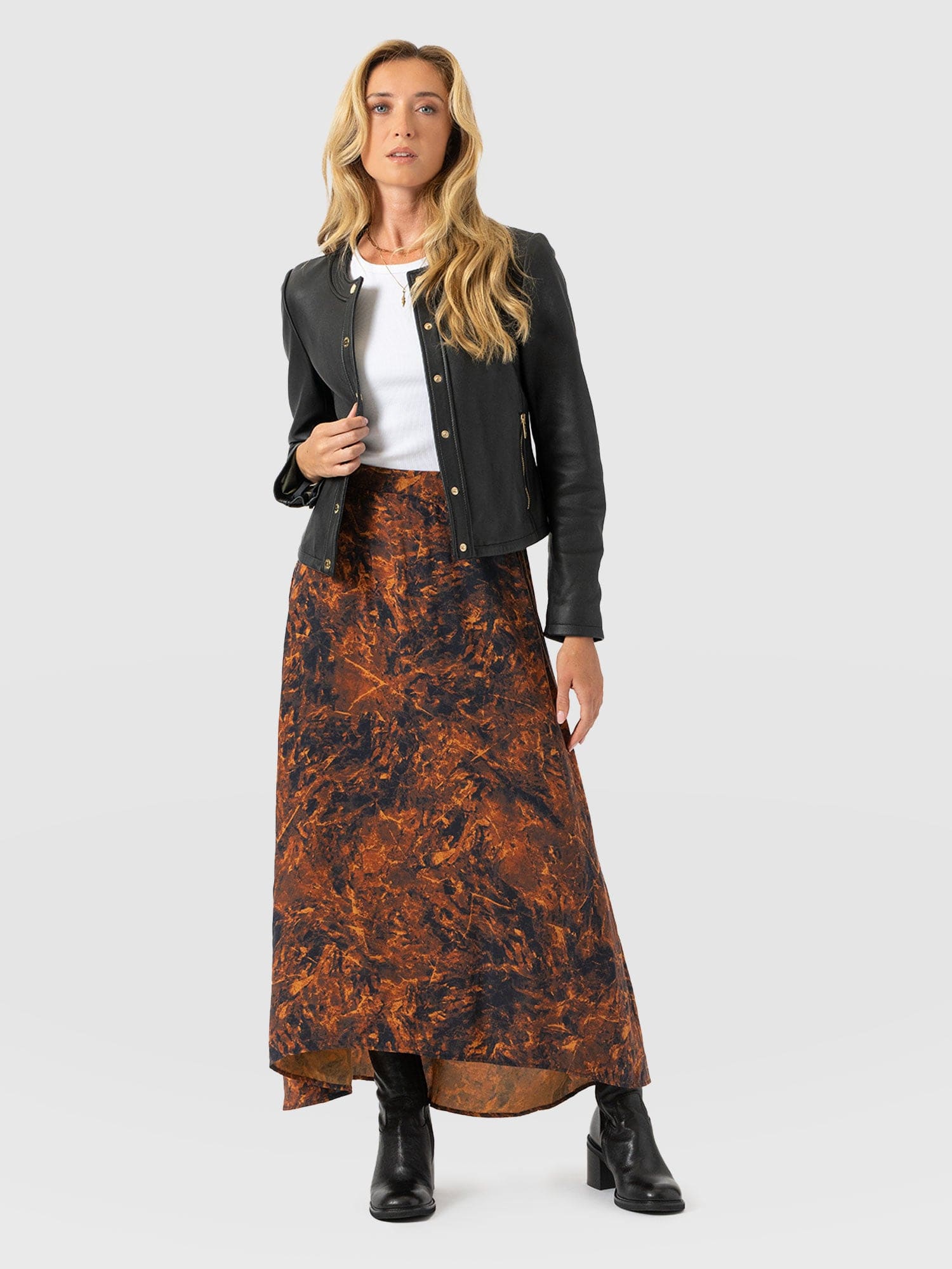 Sutton Skirt - Brown Marble - Women's Skirts | Saint + Sofia® UK