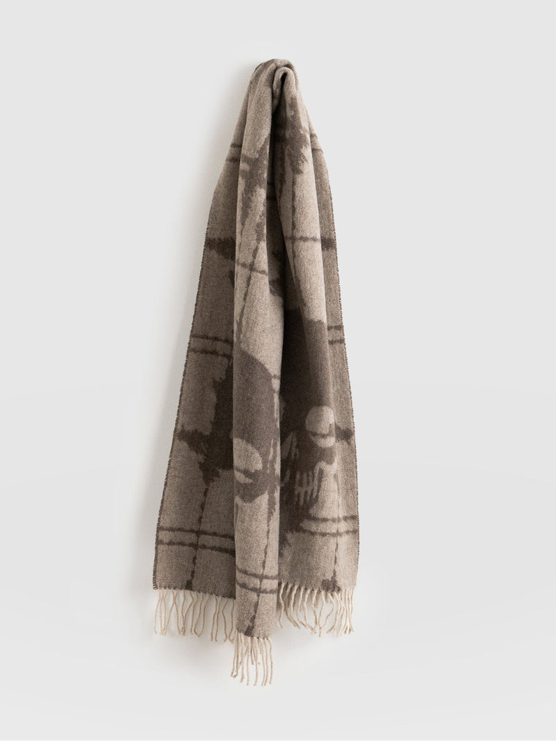 Sutton Skull Scarf - Beige