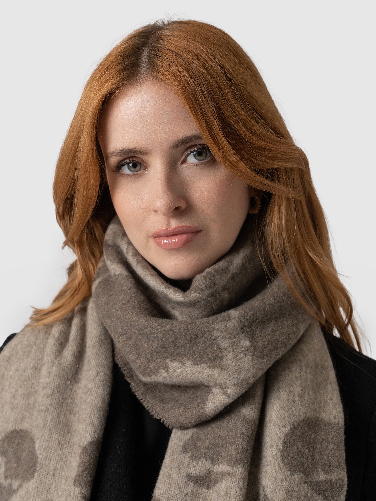 Sutton Skull Scarf Beige - Women's Scarves | Saint + Sofia® UK