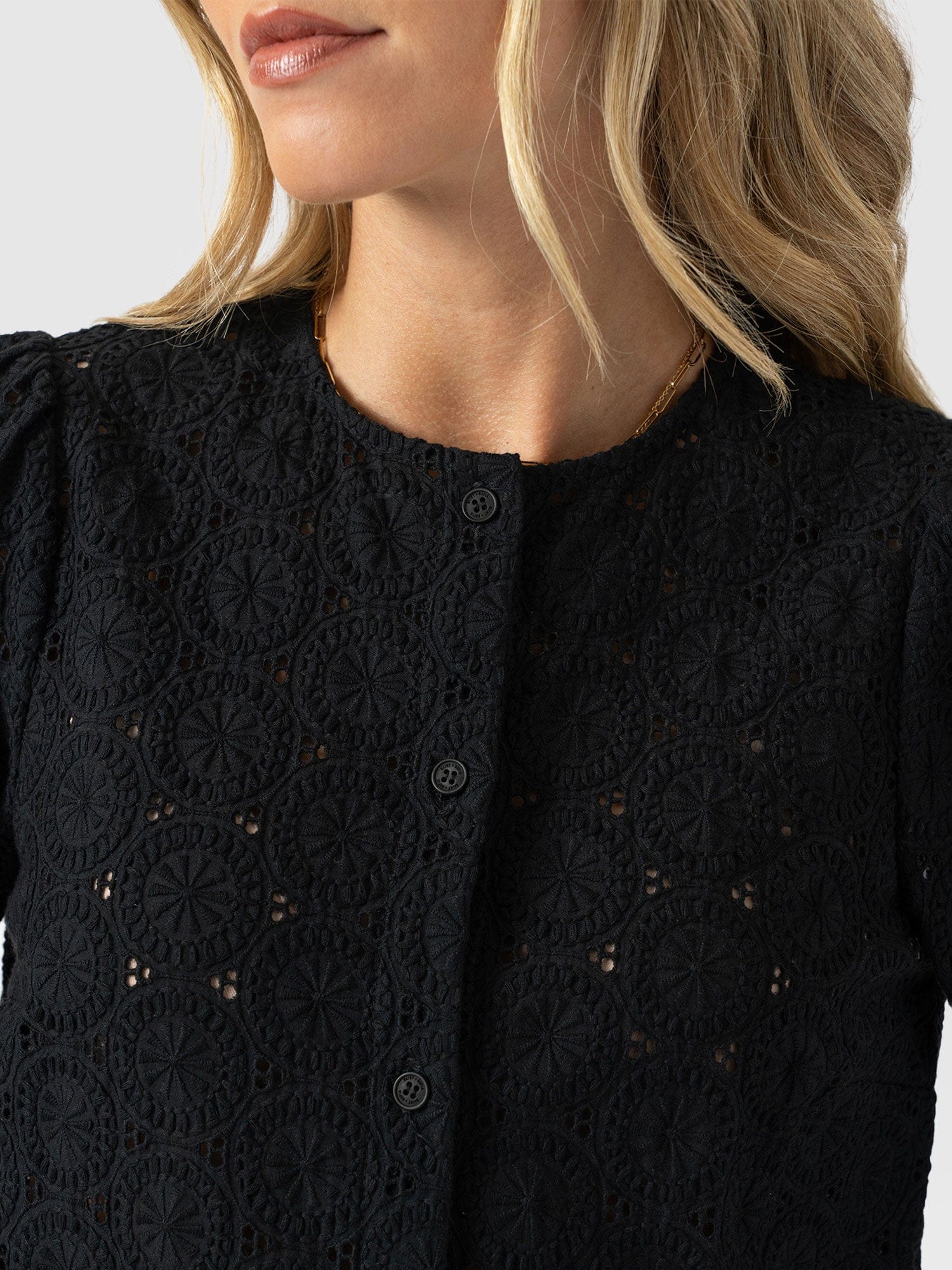 Tabitha Blouse - Black Broderie