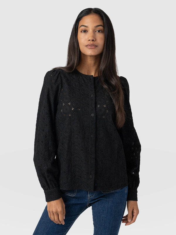 Tabitha Blouse - Black Broderie