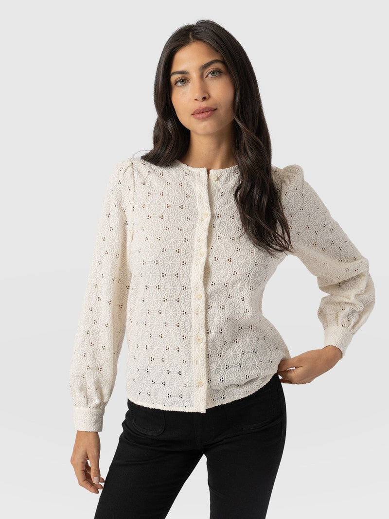 Tabitha Blouse - Cream Broderie