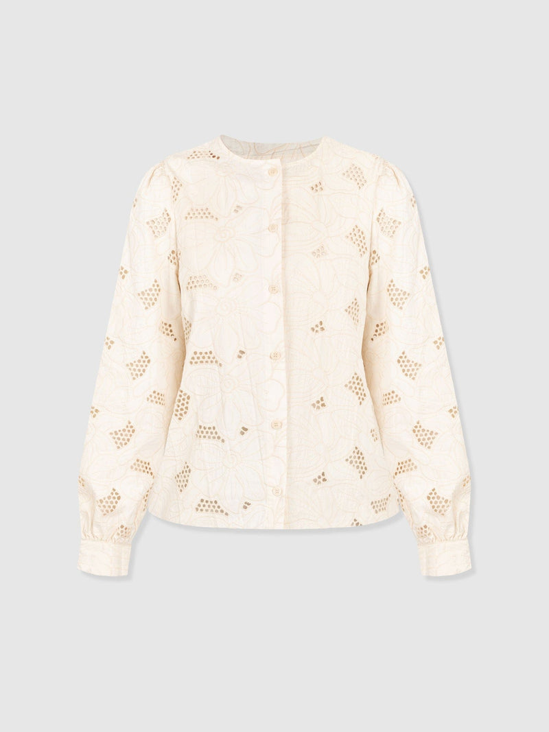 Tabitha Blouse - Cream Floral