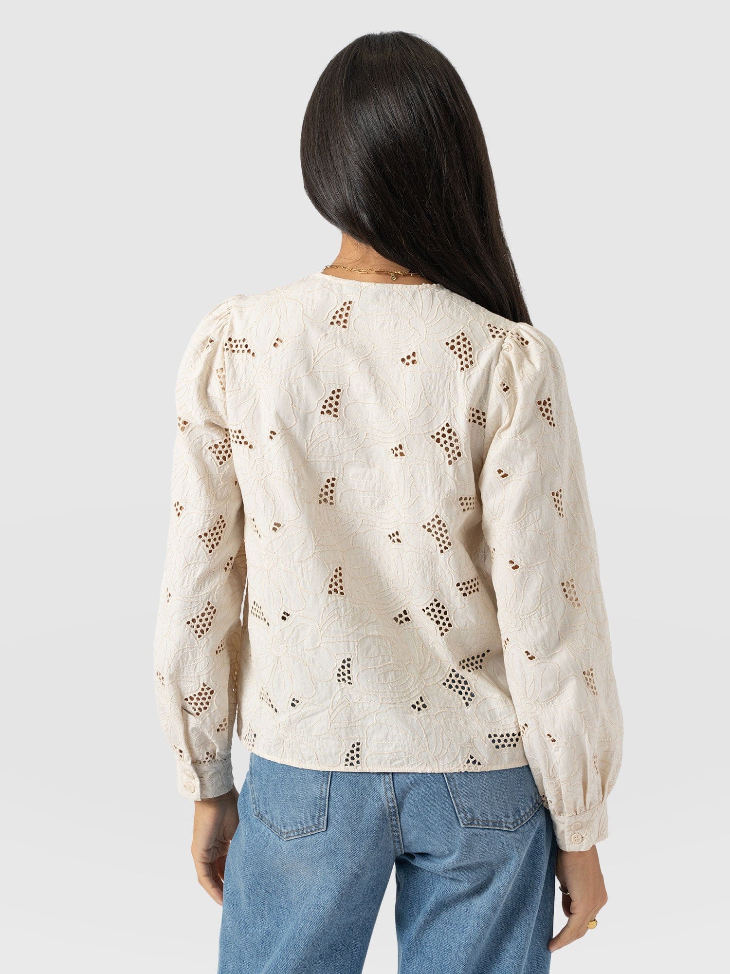 Tabitha Blouse - Cream Floral
