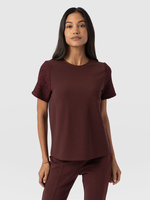 Taylor Rayner Contrast Tee - Maroon