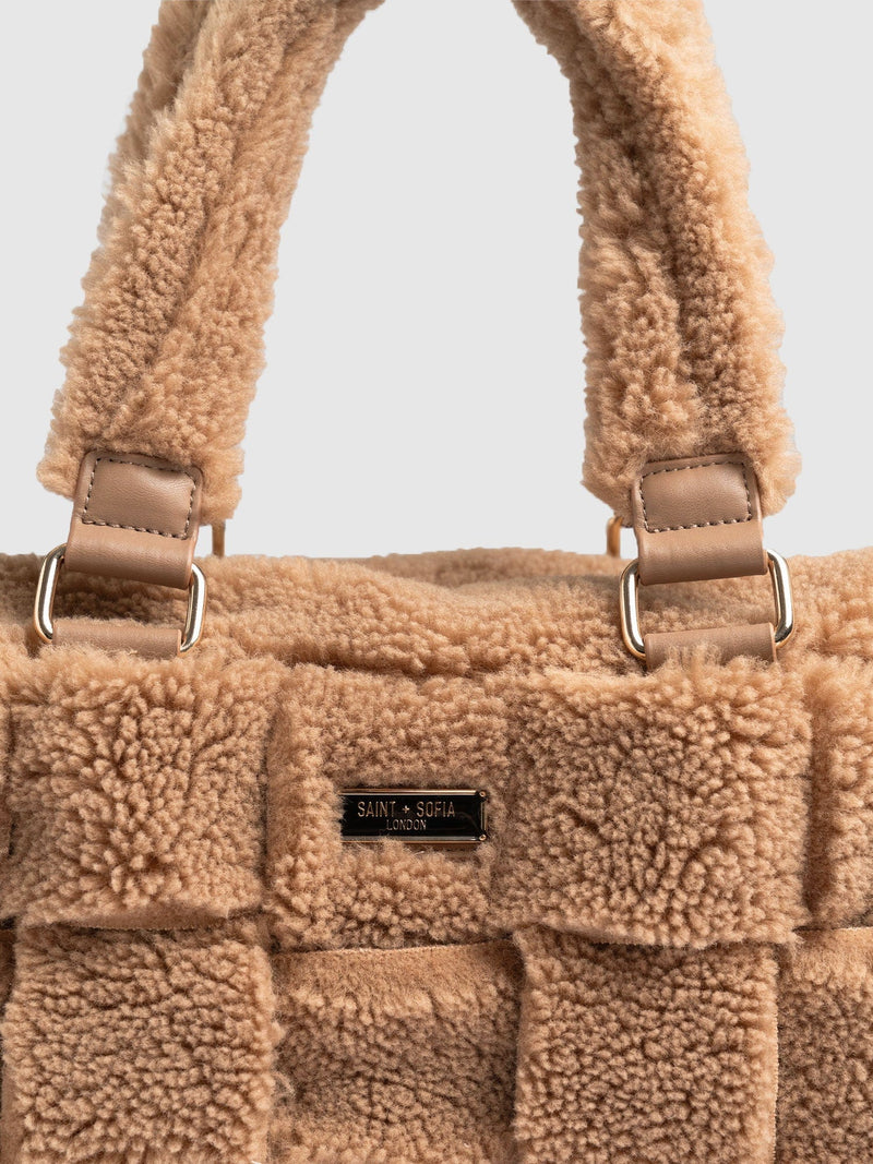 Teddy Woven Duffle Bag - Caramel