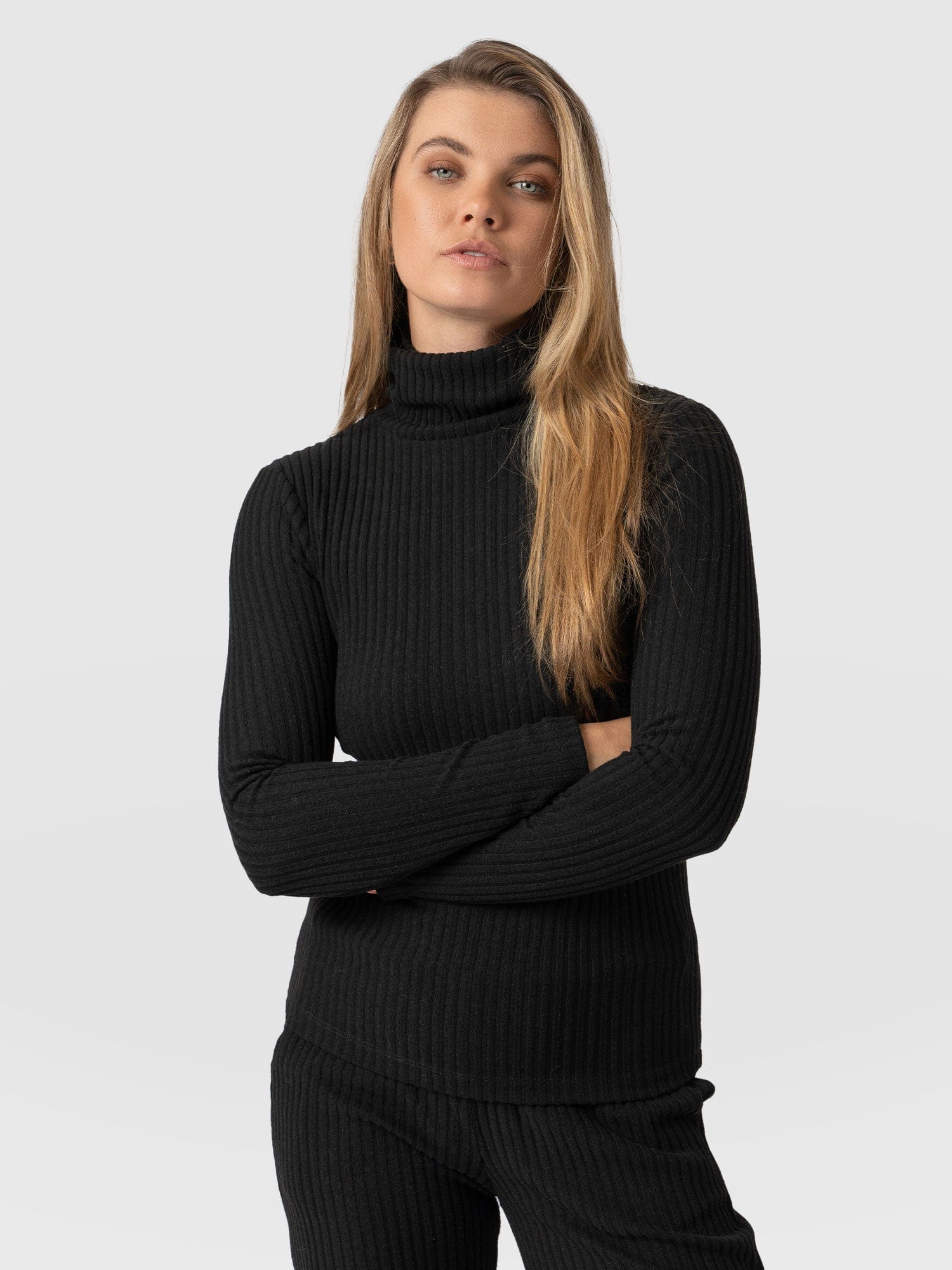 Tempest Roll Neck Black - Women's Tops | Saint + Sofia® UK