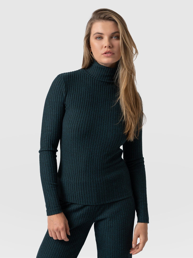 Tempest Roll Neck Top - Green