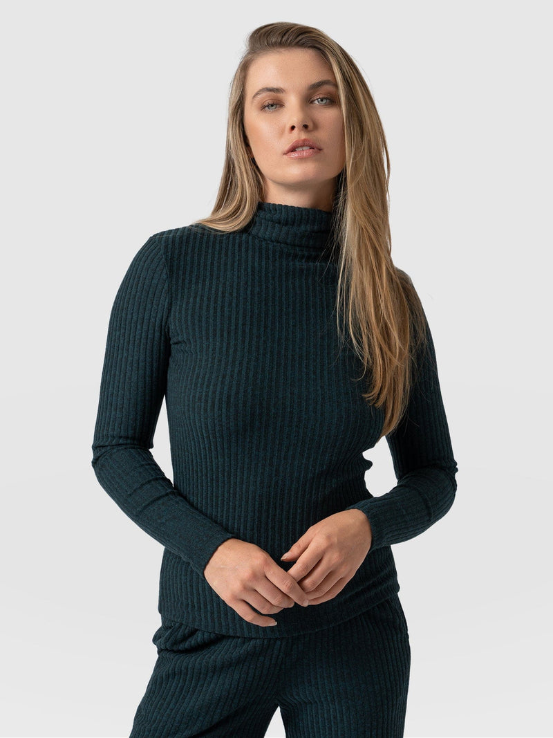 Tempest Roll Neck Top - Green