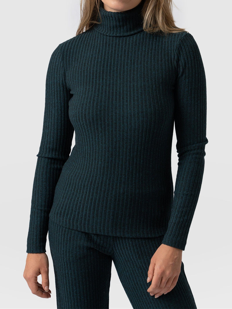 Tempest Roll Neck Top - Green