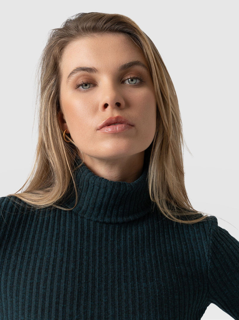 Tempest Roll Neck Top - Green