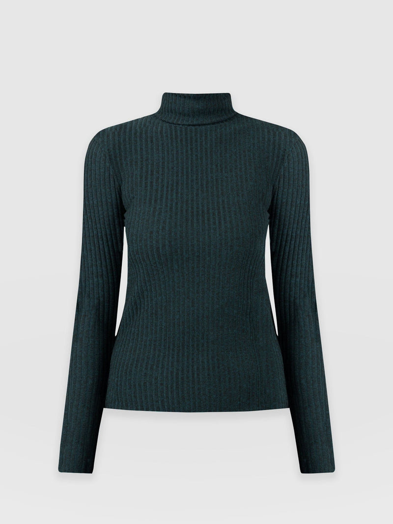 Tempest Roll Neck Top - Green