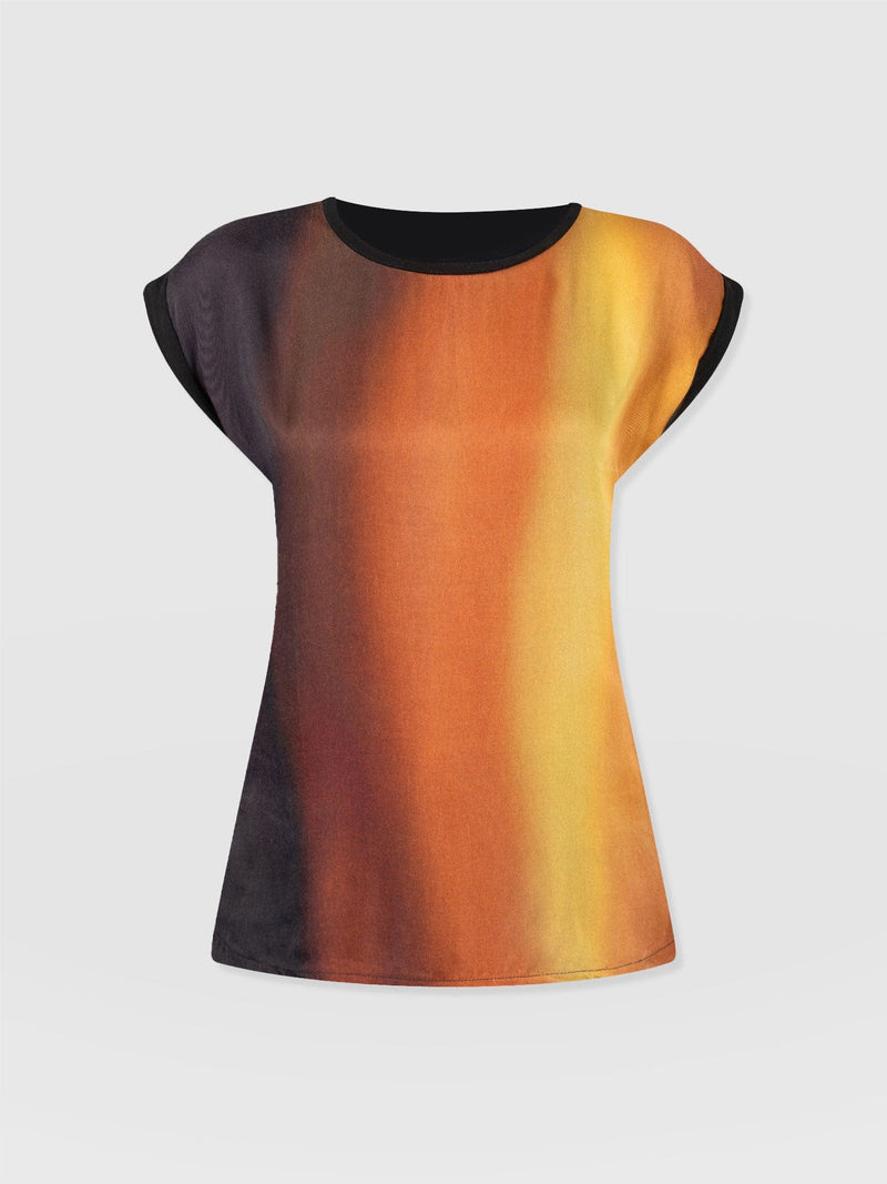 Turn Up Contrast Tee - Amber Gradient