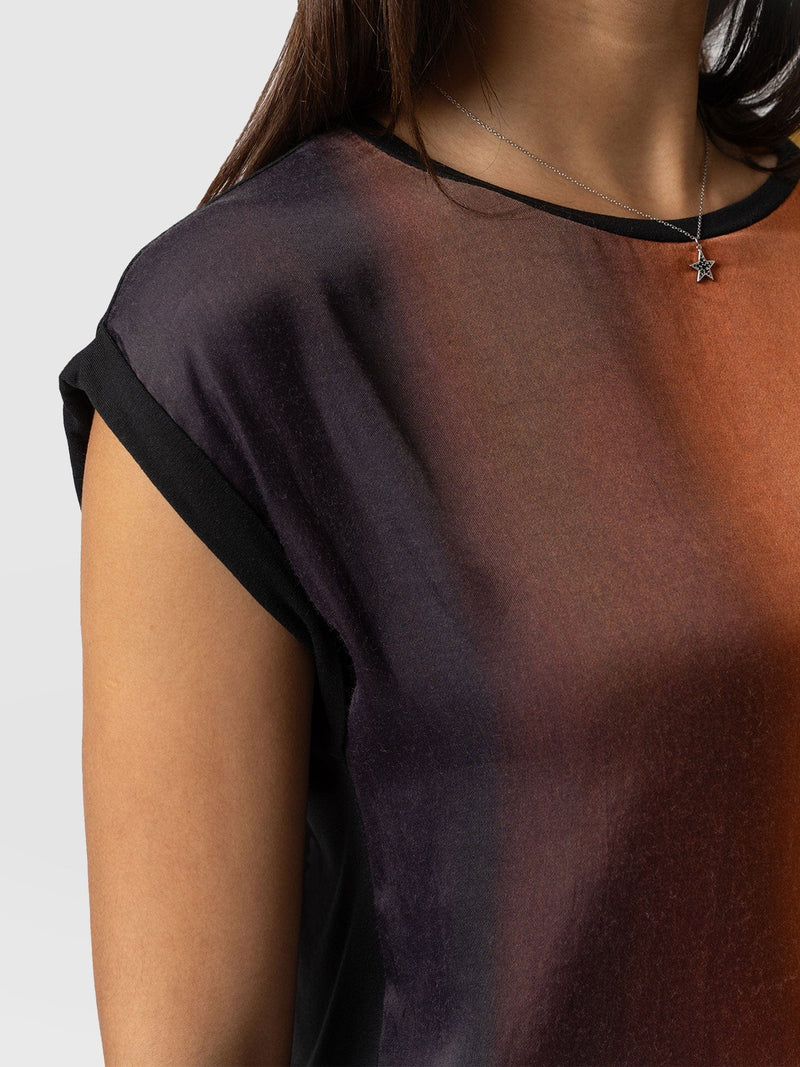 Turn Up Contrast Tee - Amber Gradient