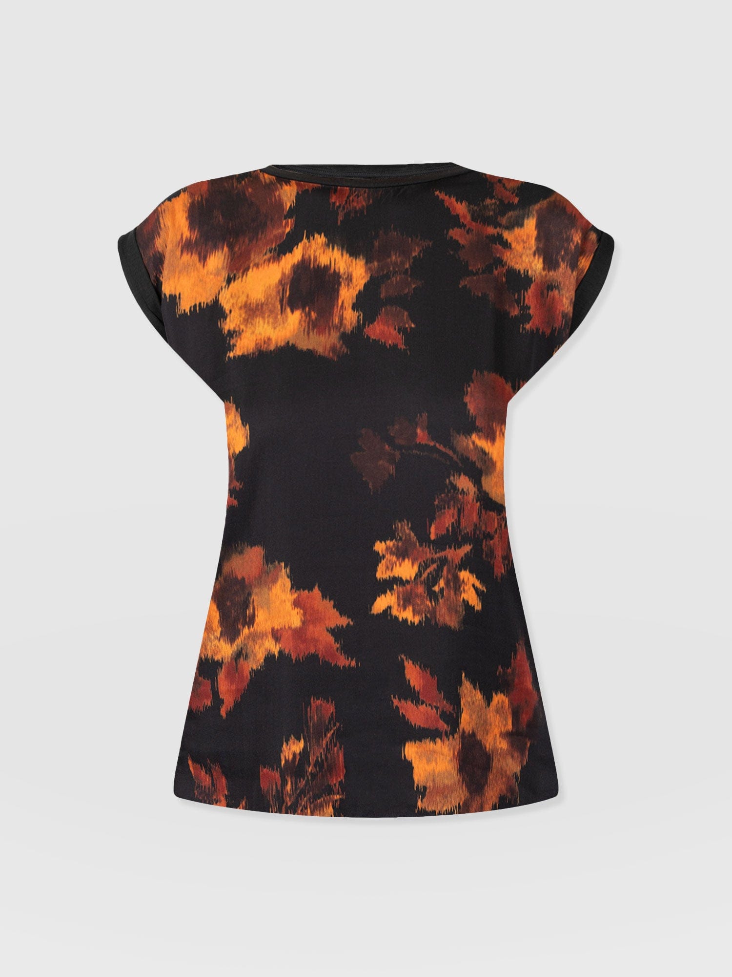 Turn Up Contrast Tee - Autumn Floral - Women's T-shirts | Saint + Sofia® UK