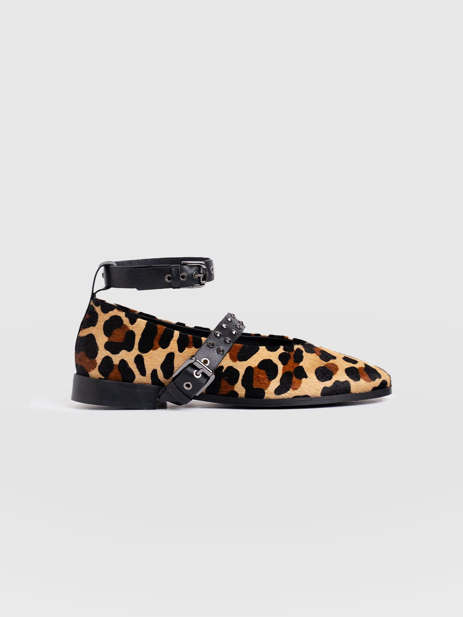 Vega Studded Ballerina Flats - Leopard - Women's Shoes | Saint + Sofia? UK