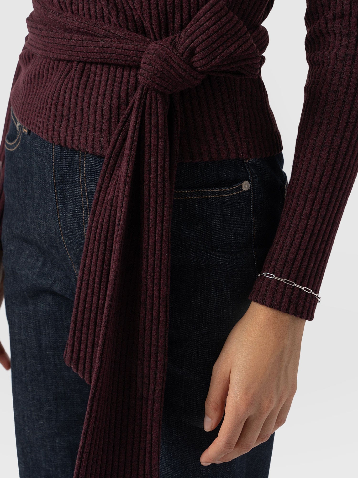 Victory Rib Top Burgundy - Women's Tops | Saint + Sofia® UK