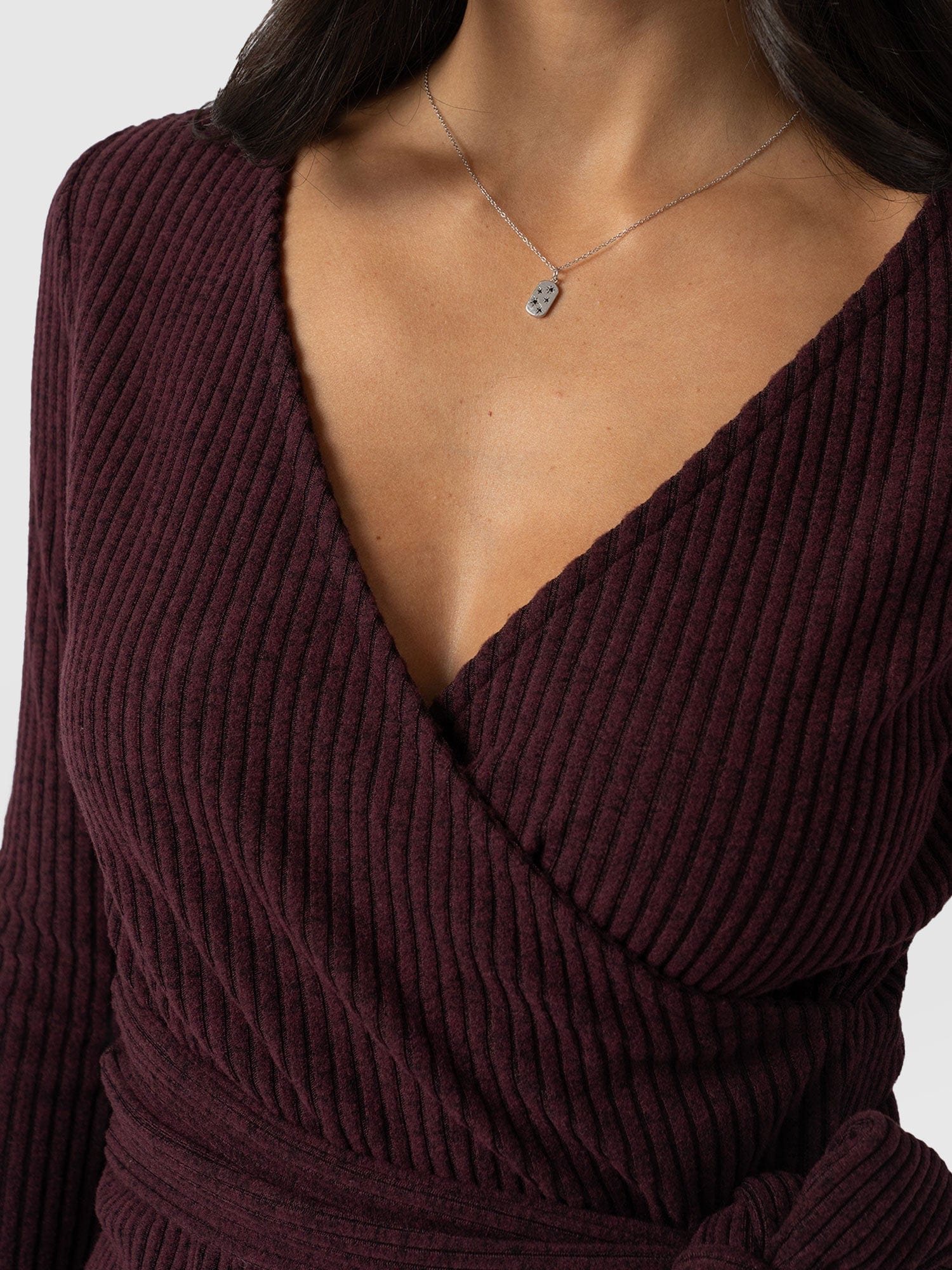 Victory Rib Top Burgundy - Women's Tops | Saint + Sofia® UK