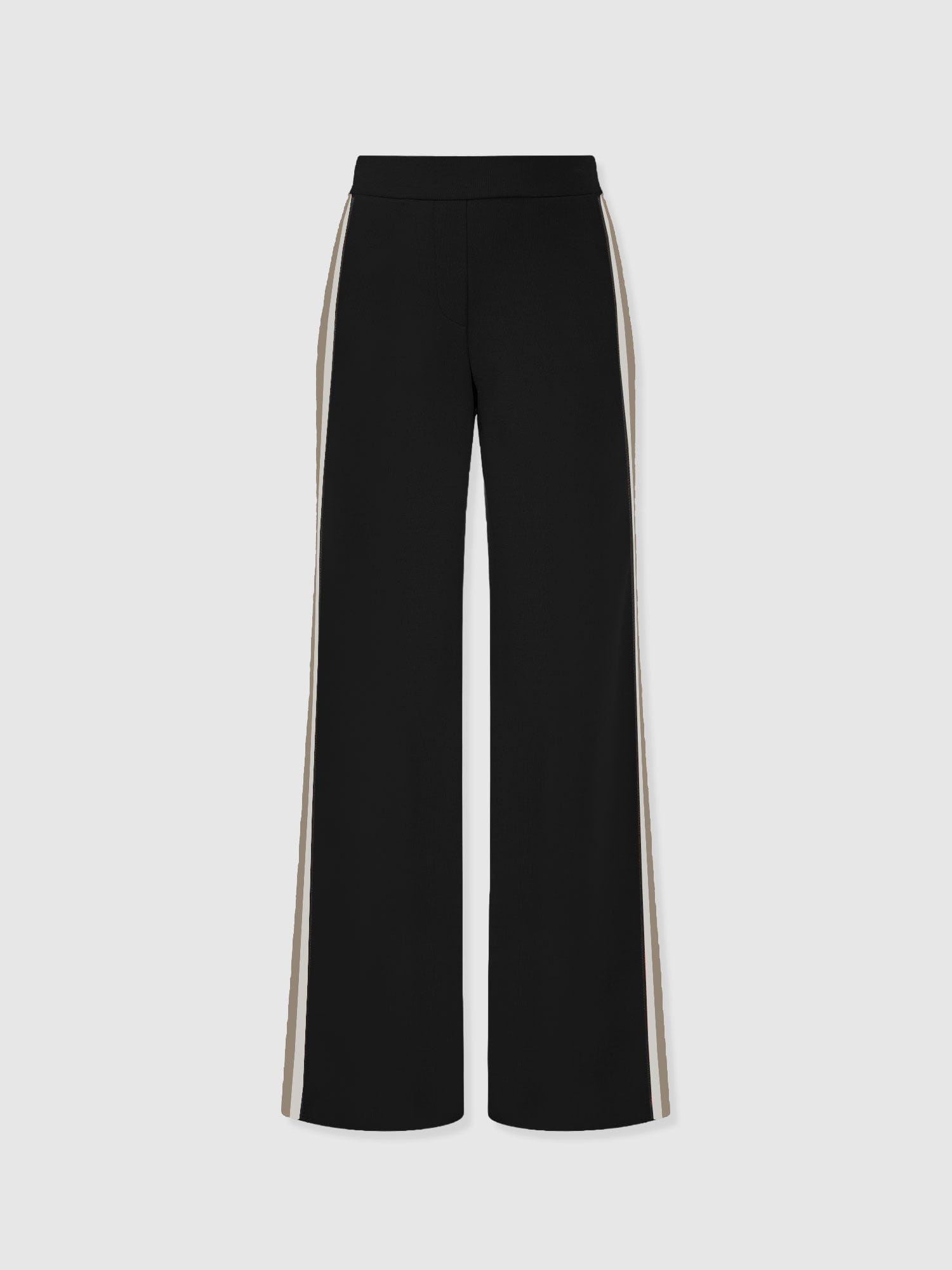 Victory Straight Leg Pant - Black - Cream/Beige Stripe - Women's Trousers | Saint + Sofia® UK